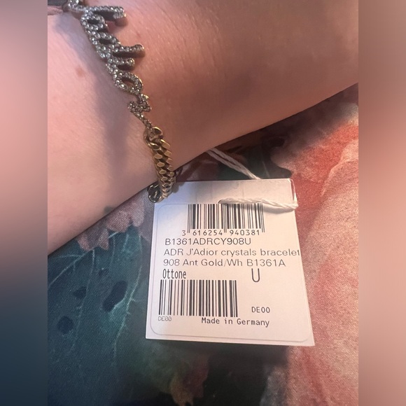 Dior NWT j’adior bronzed gold plated crystal bracelet; comes with much - Picture 4 of 5